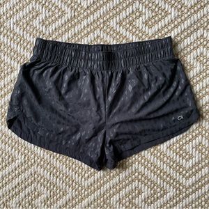 Gap Fit Black Athletic Shorts Running GSprint Two Tone Diamond Print M